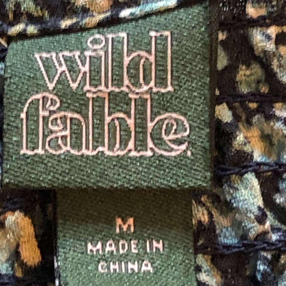 “Wild Fable”, blue floral, smocked bodice, tiered babydoll dress, size M - Picture 9 of 16